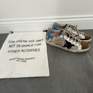 Golden Goose Super Star women’s snake print & suede sneaker size 9 (39)